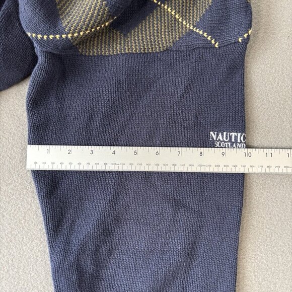 Vintage 90s Nautica Scotland Cup Sailboats Knit Pattern Sweater Men's XL Blue - Picture 10 of 15